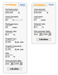 Mortgage Calculator Widget: Narrow Form