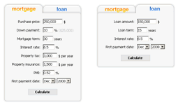Mortgage Calculator Widget: Wide Form